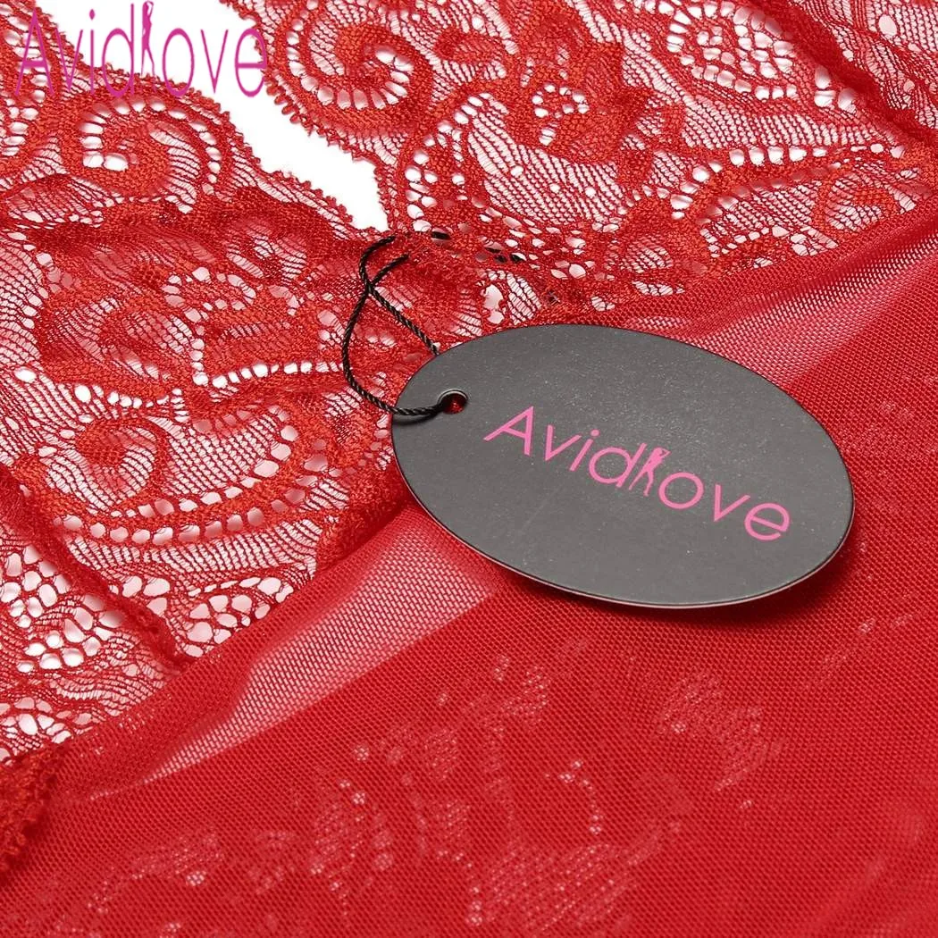 Avidlove цветочное кружевное прозрачное Babydoll Chemise нижнее белье мини сексуальное