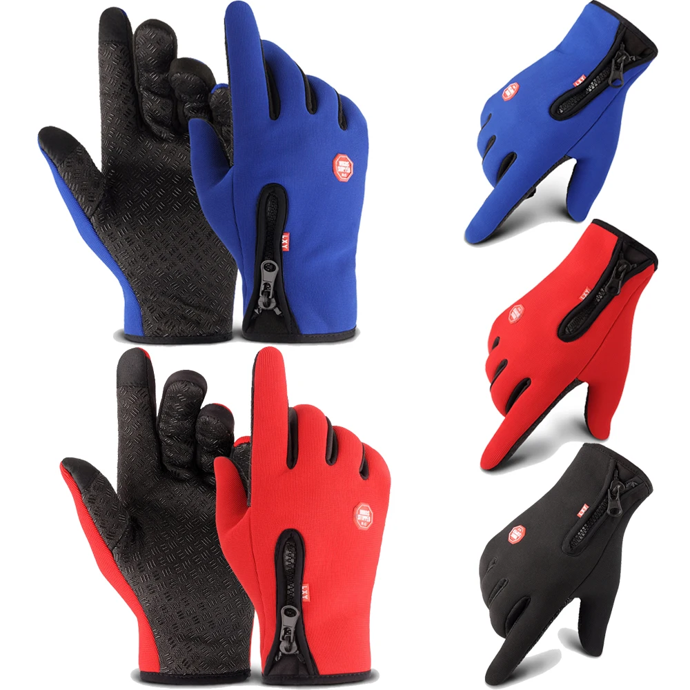 Новинка, ветрозащитные мужские зимние лыжные теплые перчатки, мотоциклетные перчатки для вождения, синие/черные/красные перчатки, новейшие