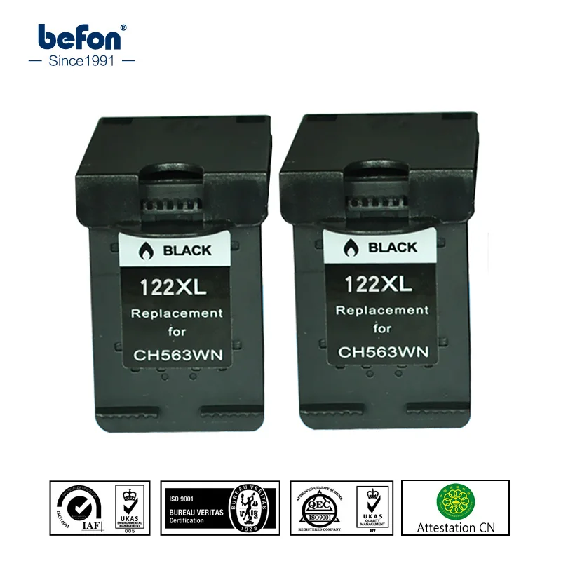 Сменный Черный чернильный картридж befon X2 совместимый с 122 XL для HP Deskjet 1000 1050 1050A 1510