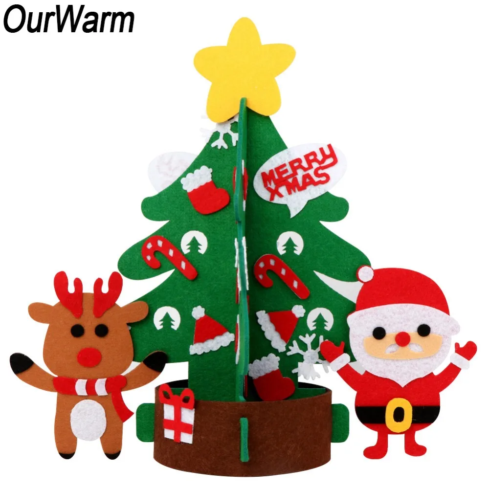 

OurWarm DIY Felt Christmas Tree Table Top Decoration Felt Christmas Tree for Toddlers Kids Christmas Gifts for 2019 New Year
