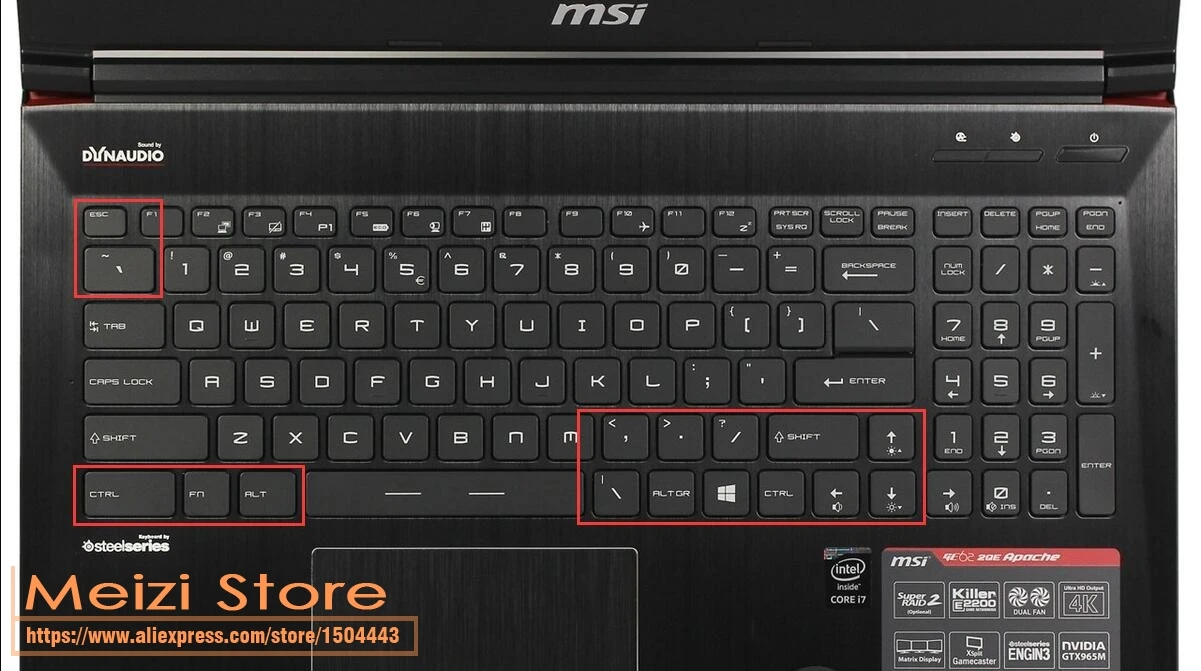 Защитный чехол для клавиатуры ноутбука MSI PE62 GP62M GP62MVR CS70 WT60 GS60 PE60 GS63VR PX60 PL60 WS63 CX62 WE62