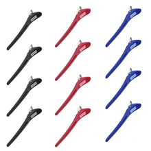 12 шт. зажимы для волос Duckbill парикмахерские салонные ручки для волос случайный цвет