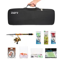 Lixada портативный приманка набор стержень телескопическая удочка с катушка леска приманки Крючки комбо Полный комплект с Рыбалка Сумка Шестерни