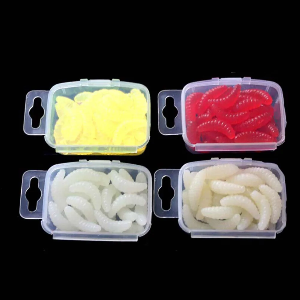 

30 Pcs/Set bread bug Earthworm shrimp insect Soft Bait Suit Set Tackle Fishing Lures with Box