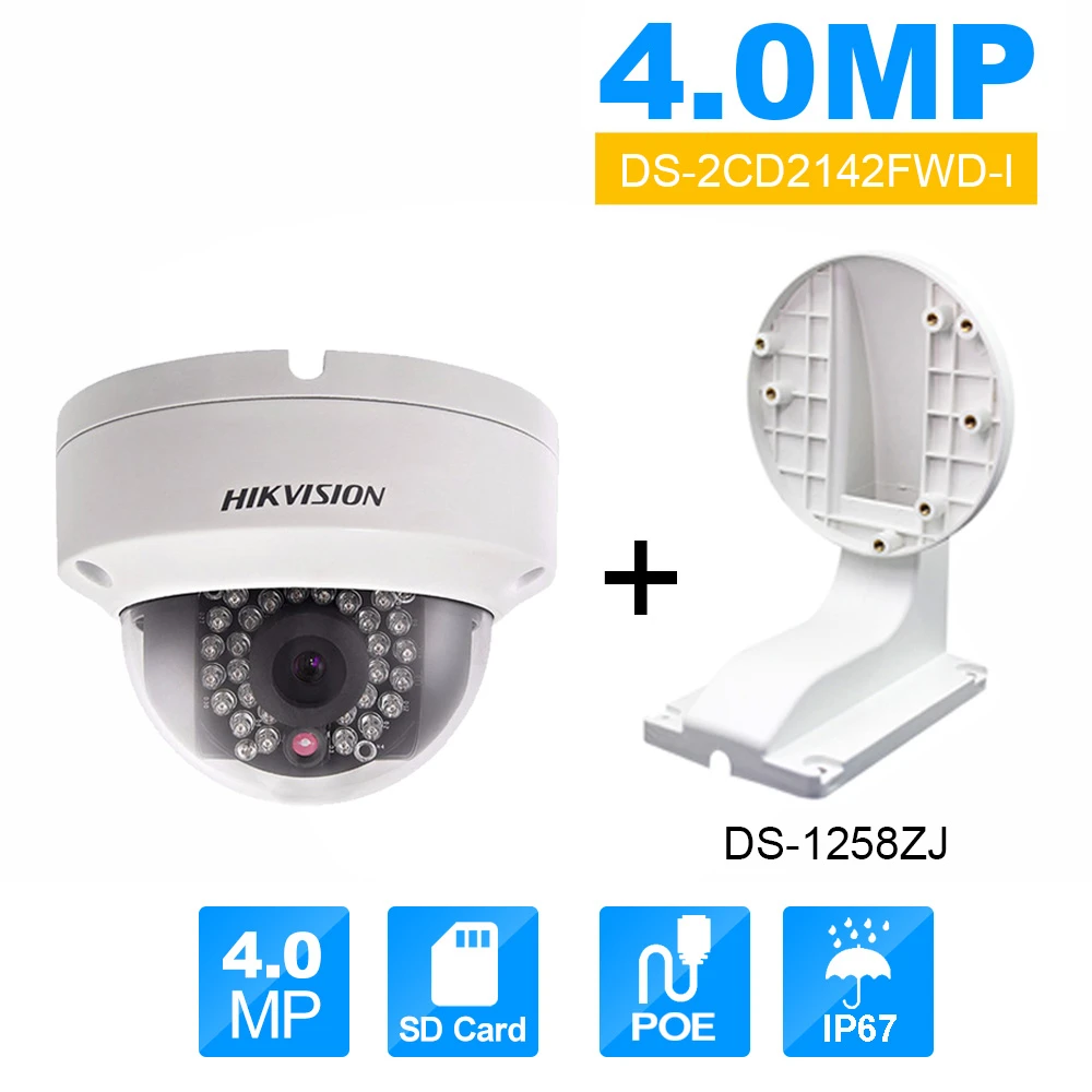 Original Hik DS 2CD2142FWD I poe IP Camera Onvif Dome cctv Cam cam