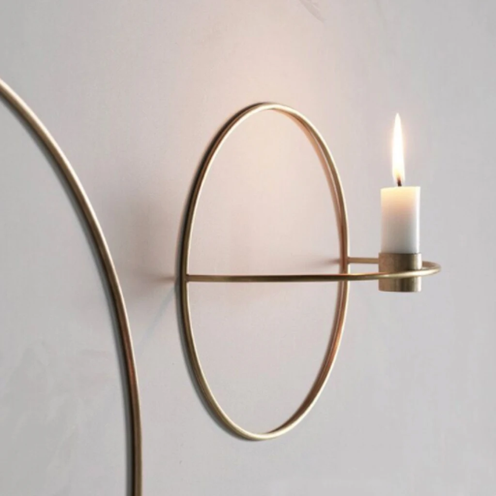 

Candlestick Candle Holder 3D Geometric Tea Light Wall Mounted Metal Candlestick Party Wedding Dining Home Decor Candle Holder