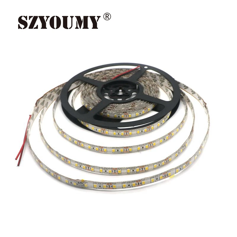 SZYOUMY IP65 Водонепроницаемый 120 светодиодный/м 2835 SMD Светодиодные ленты гибкий свет 600 светодиодный s/5 м 12 В 100 м/лот