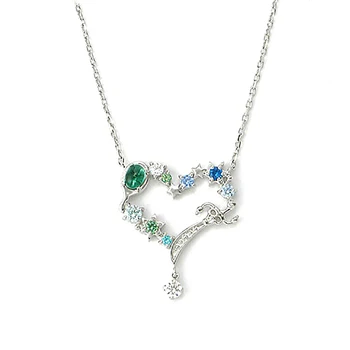 

Sailor Moon 2018 Sailor Uranus & Neptune 925 Sterling Silver Heart Love Pendant Necklace Customized Cosplay Gift N1