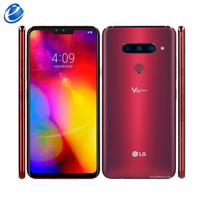 Разблокировка LG V40, ThinQ, 6,4 дюйма, 6 ГБ ОЗУ, 128 Гб ПЗУ, Android, четыре ядра, две фронтальные камеры, 3 тыловые камеры, отпечаток пальца, NFC, мобильный телефон