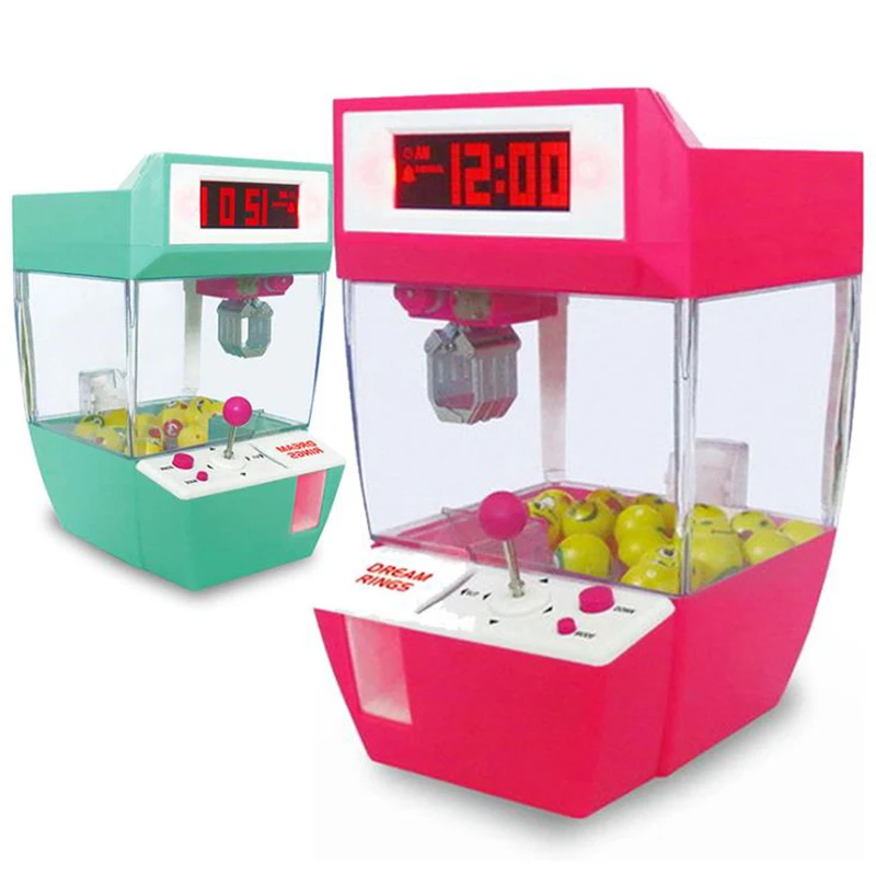 

UFO CATCHER Mini Claw Kids Coin Operated Game Machine Hanging Doll Toy Crane Machines Coin Machine Game Candy Alarm Clock