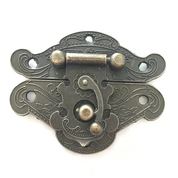 

Jewelry Wooden Case Box Lock,Hardware Antique Bronze Hasp Locks,66mm*52mm