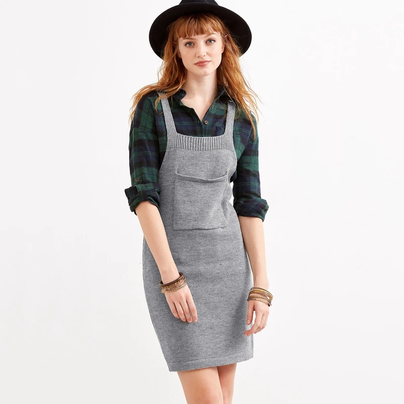 grey pinafore womens