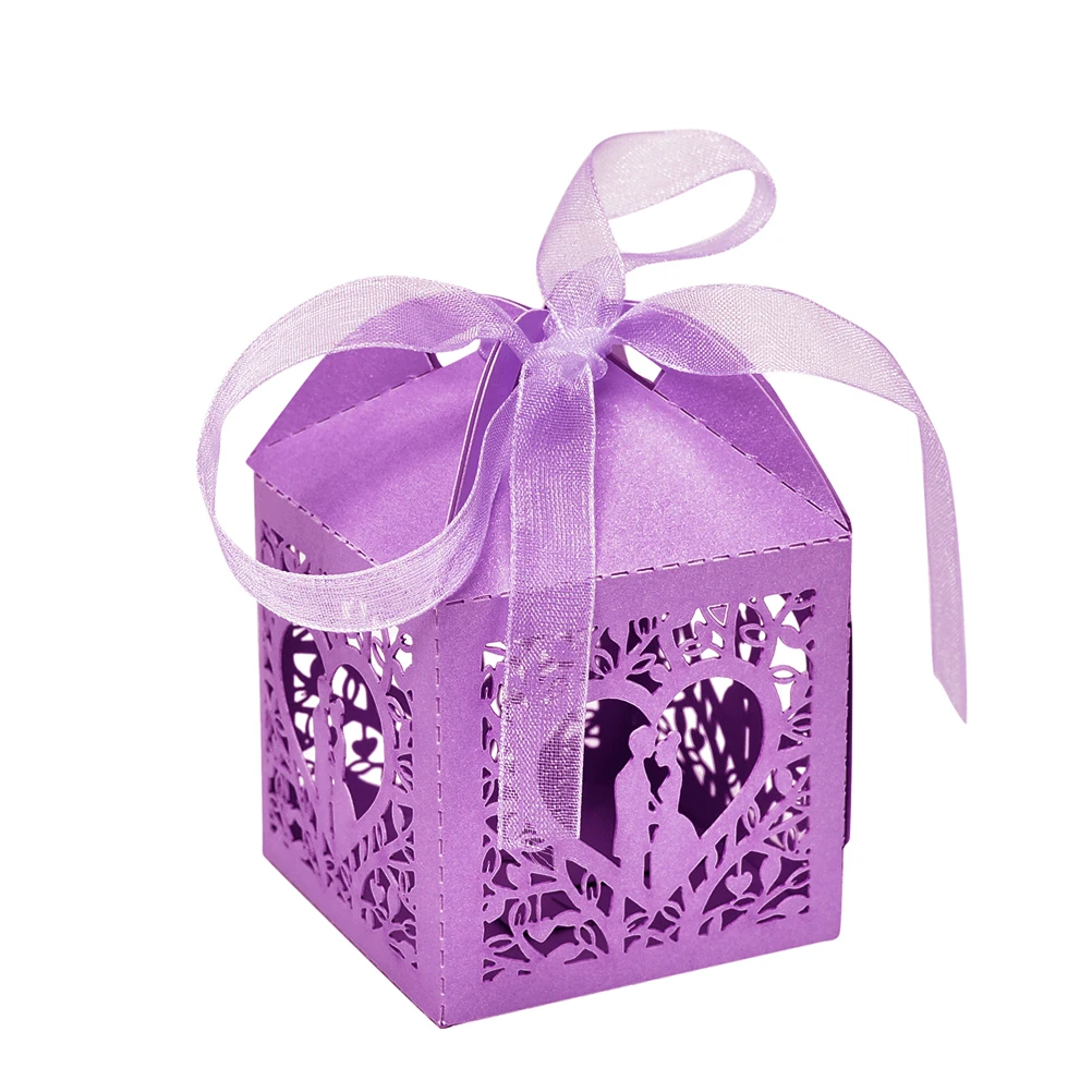 10 шт./компл. «любящее сердце» в виде жениха и невесты коробка конфет вечерние свадебные полые Baby Shower сувениры подарки - Цвет: as pic