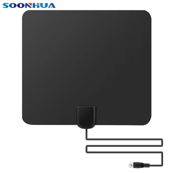 

SOONHUA 50 Miles Indoor Digital TV Antenna Flat HD TV 25DB High Gain Signal Amplified Aerial For DVB-T Antena TV HDTV Box