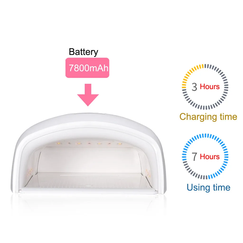 48 Вт беспроводной светодиодный/УФ лампа для ногтей гель лак для ногтей сушилка Беспроводная перезаряжаемая двойная светотерапия пальцевая фототерапия лампа