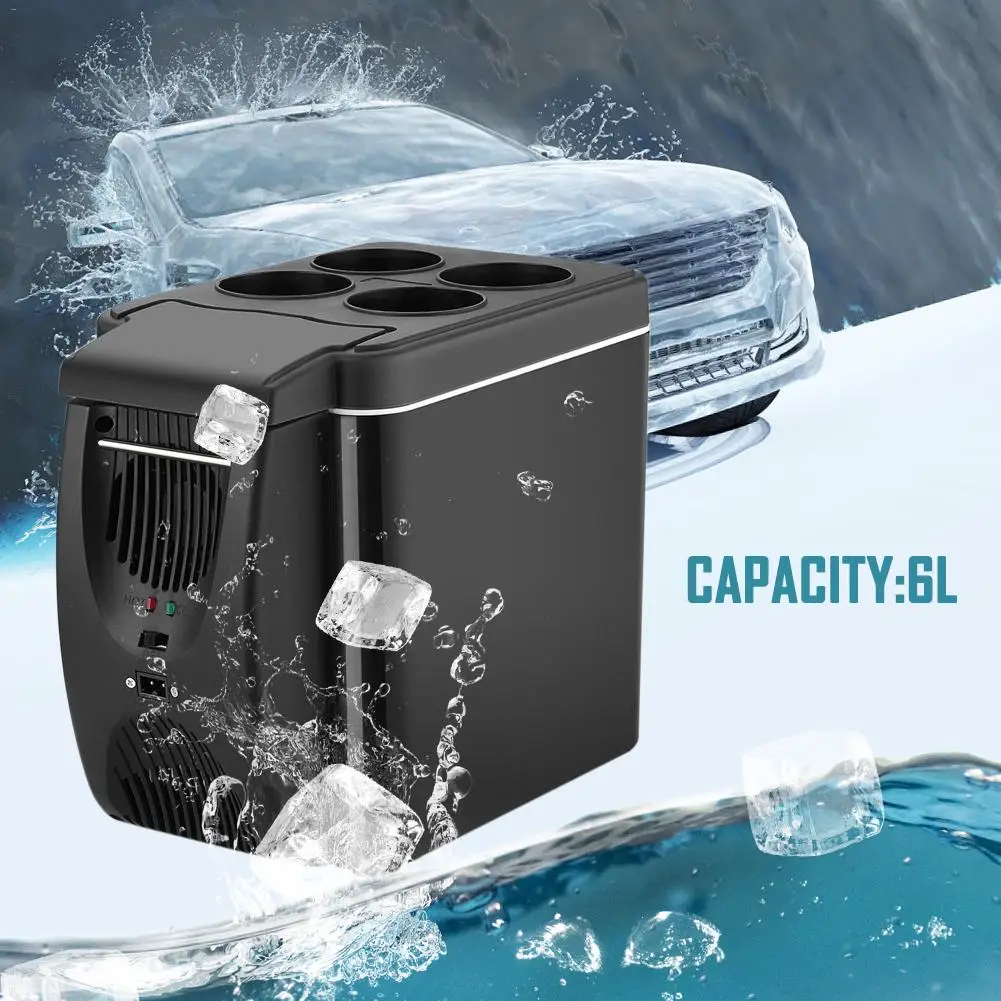 

12V 6 L Mini Car Refrigerator Freezer Heater Dual-Use Box Cooler Warmer Vehicular Fridge For Cars Home Camping Portable Travel