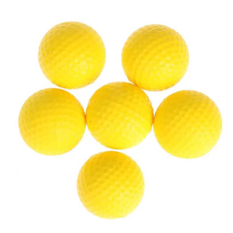 

6pcs Golf PU Ball Interior Beginner Training Softball Yellow Round Golf Practice Training Sports Ball Golf Balls New Hot Sale
