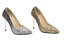 Pumpen 2014 Frauen High Heels Schuhe Sexy Spitz Partei High Heels Gold Hochzeit Schuhe Casual Damen Schuhe Weibliche