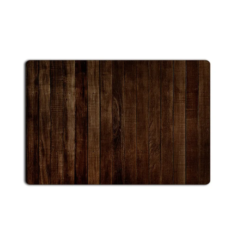 Rustic Old Barn Wood Dark Brown Door Mats Indoor Bathroom Kitchen
