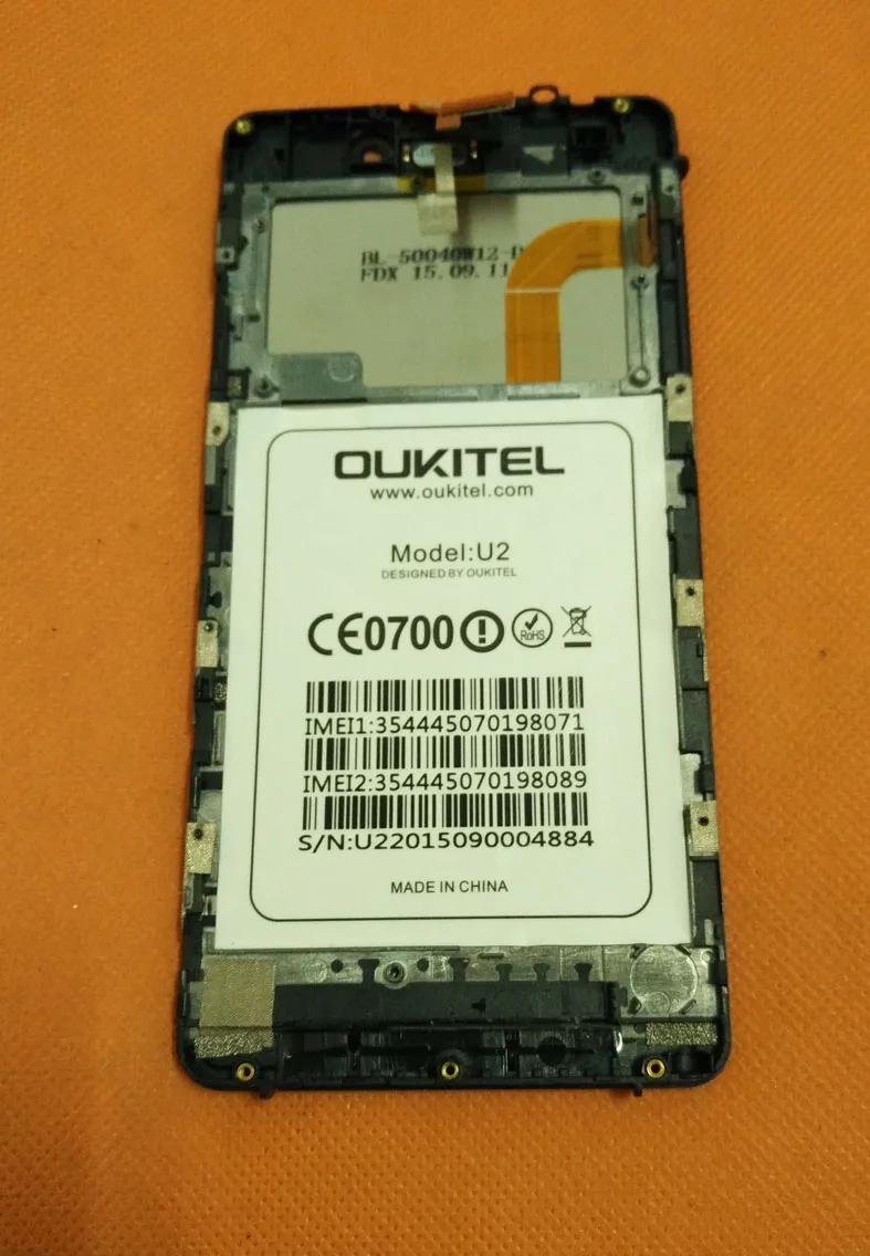 Оригинальный ЖК дисплей б/у + дигитайзер сенсорный экран рамка для Oukitel U2 MTK6735