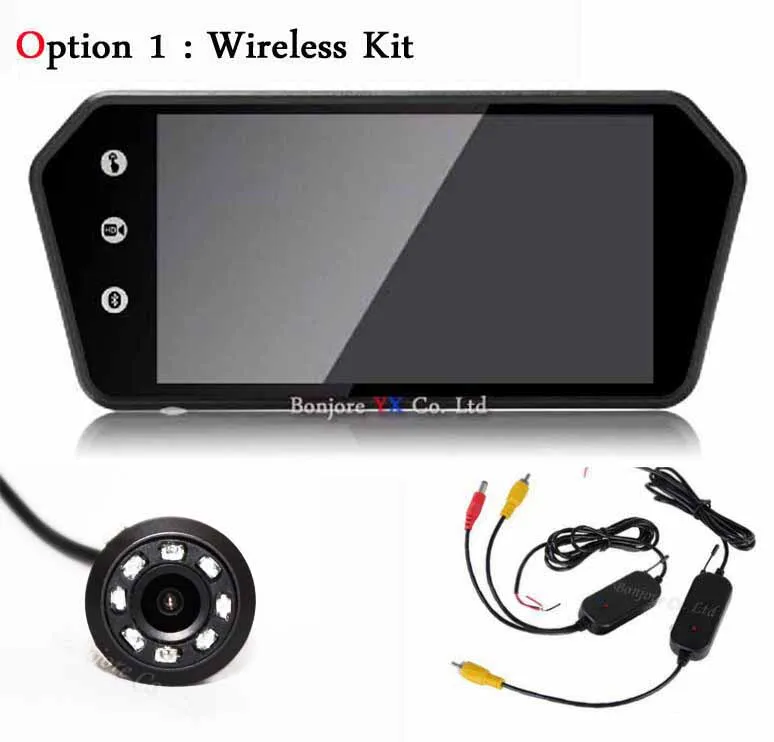 Koorinwoo HD 1024*600 автомобильный монитор медиа сенсорный экран зеркальный дисплей TF USB Bluetooth MP5 FM парковочная камера заднего вида датчики