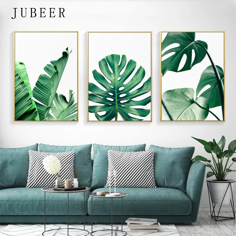 Tropical Leaf Print Posters Monstera Leaf Palm Banana Canvas Painting