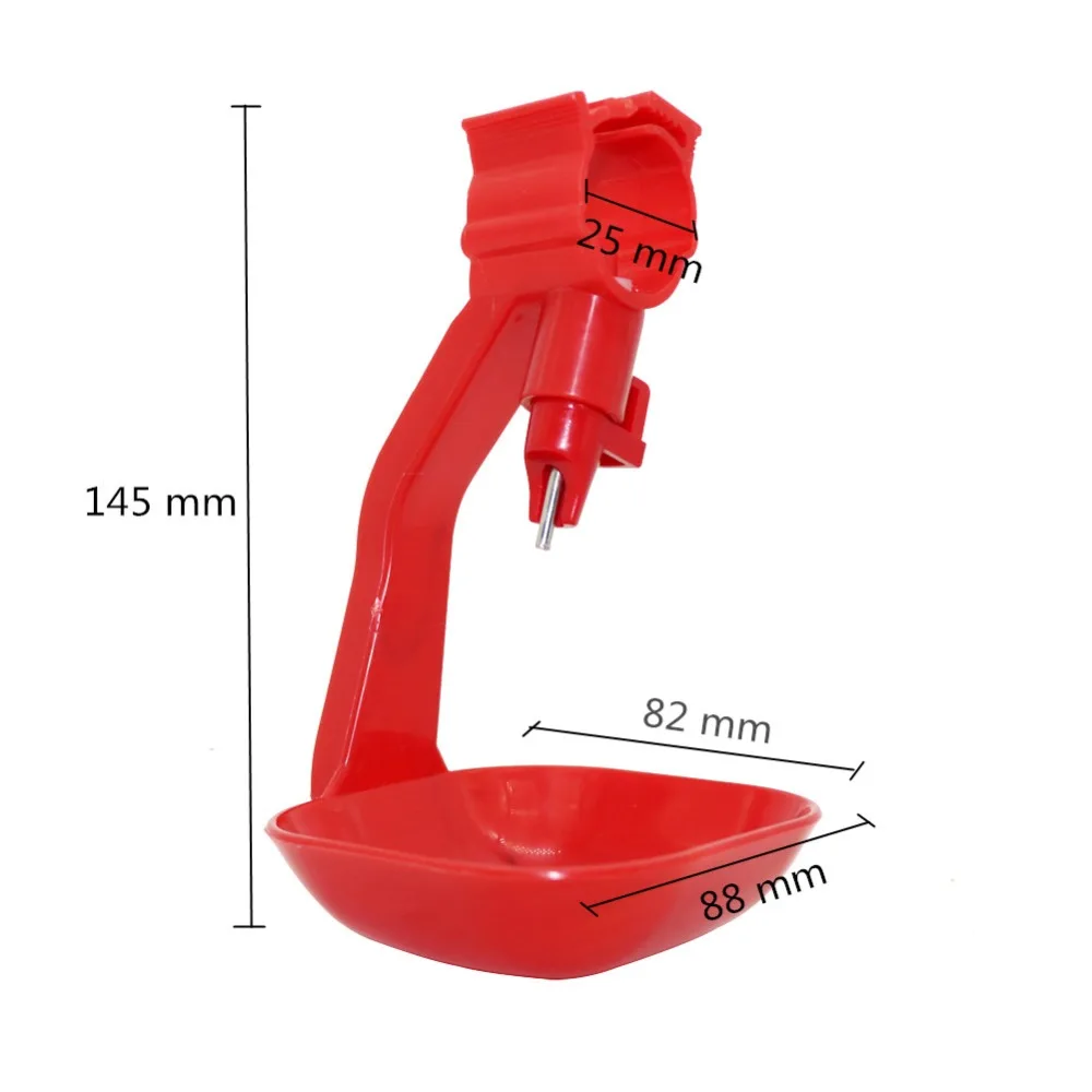 Poultry Hanging Cup Drinking Fountains Birds Coop Feed Poultry Water Drinking Cups 25mm Tube Diameter Chicken Water Bowl Nipple