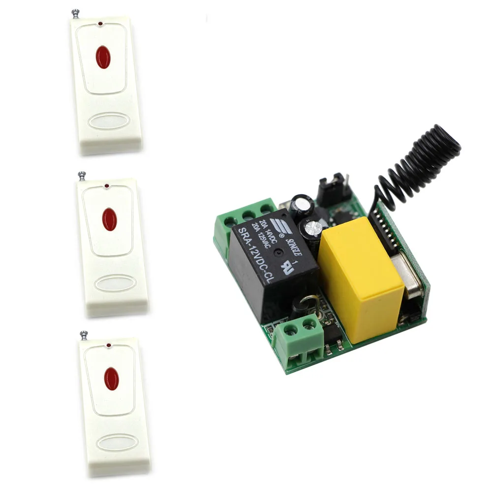 

AC 220V Wireless Remote Switch Radio Control Light Switch Micro Remote Switch 1CH Relay Receiver Transmitter Learning Code