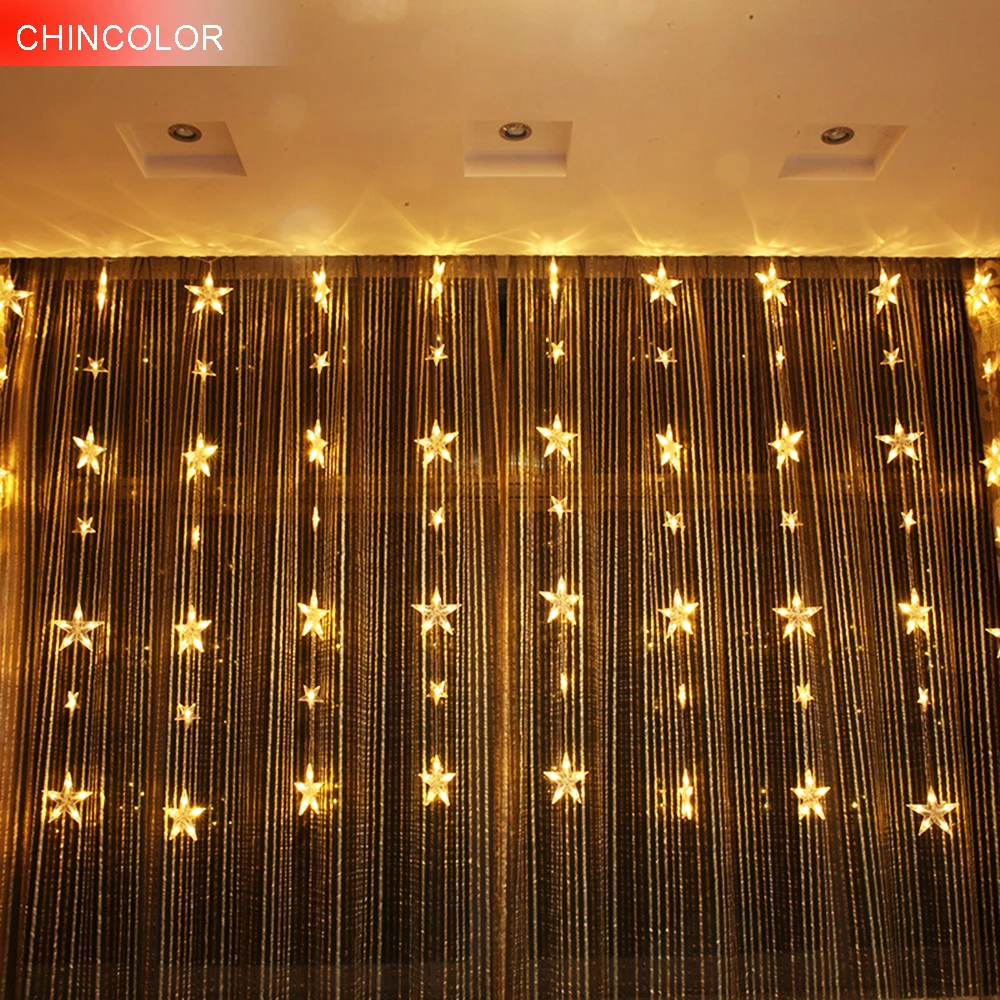 curtain string lights multicolor