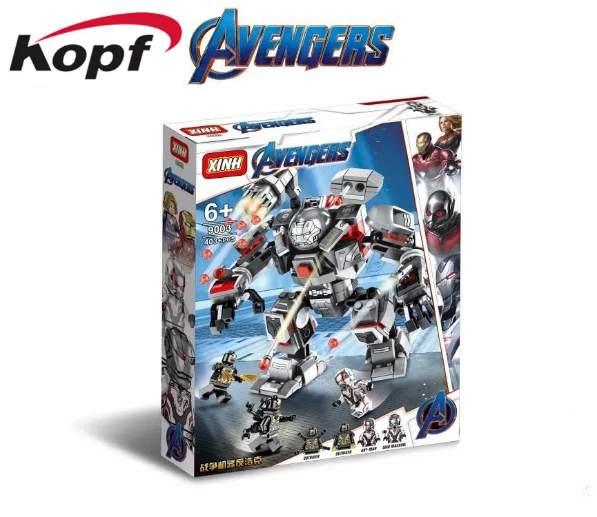 

403Pcs Super Heroes Avengers Figures Iron Man Hulk Buster War Machine Building Blocks Bricks Learning Toys For Children 9003