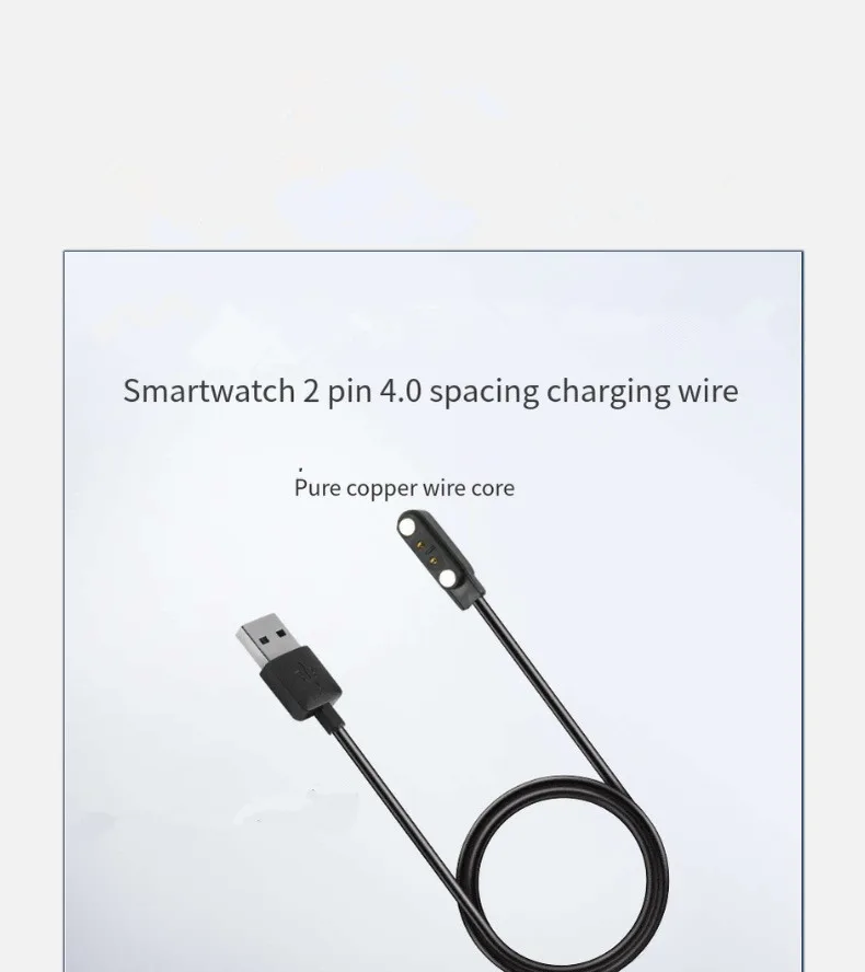 

2pin Wristbands Charging Line Smart Watch Magnet Suction Charge Cable 2-pin 4mm USB Power Charger Cables Emergency Protection