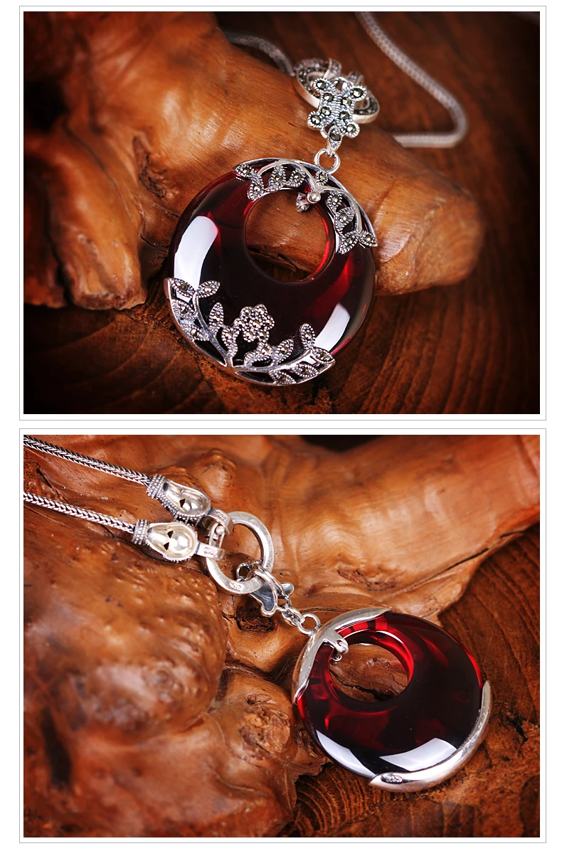 2 стиля, 925 пробы, серебряные полудрагоценные камни, Гранатовое ожерелье, ретро красный кулон с цепочкой, Женские Ювелирные изделия, подарок для девушек