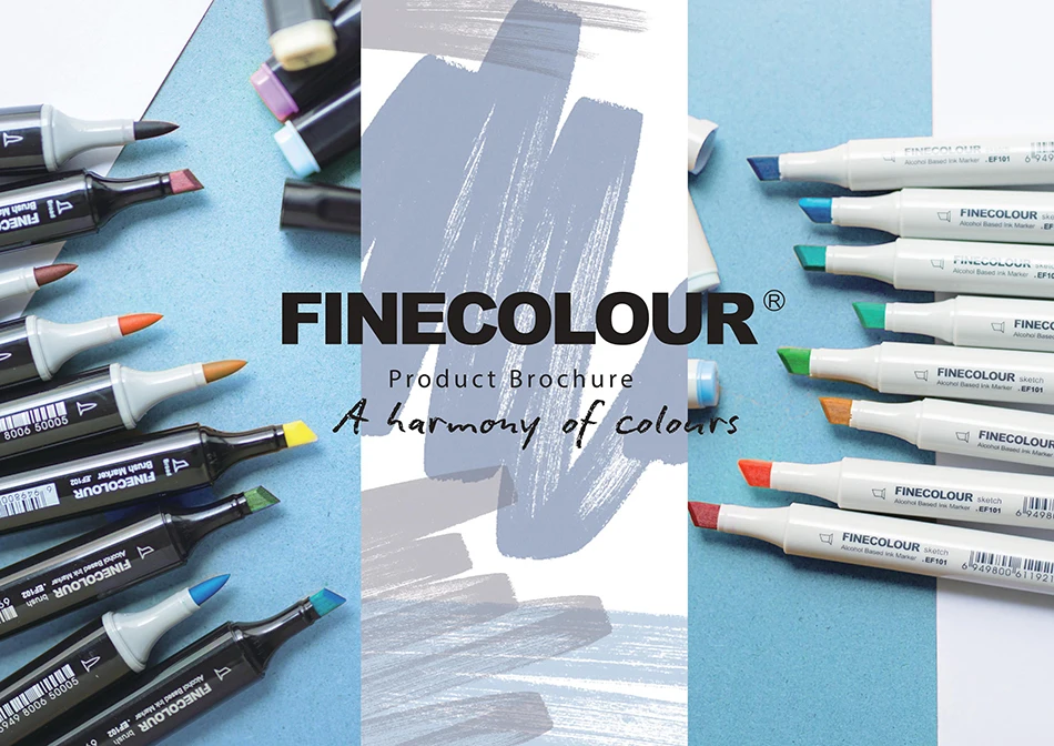 Finecolour EF100 товары для рукоделия на спиртовой основе, чернила для каллиграфии, маркер с двойной головкой, кисти, маркеры для рисования, 240 цветов, 1 шт