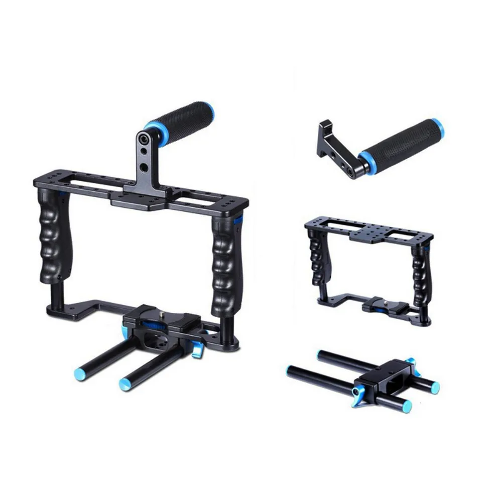 Professional Aluminum Alloy DSLR Camera Cage SLR Video CageKit with Top Hand Grip Level handheld ha