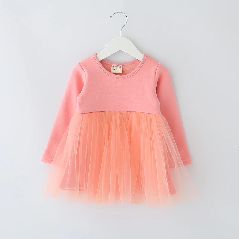 Murah 2017 Gadis Gaun Elegan Lengan Panjang Gaun Anak anak Untuk anak Perempuan Mesh Ball Gown Princess Dress O Neck Padat Anak Musim Dingin pakaian Harga 2017 Gadis Gaun Elegan Lengan Panjang Gaun Anak anak Untuk anak Perempuan Mesh Ball Gown Princess Dress O Neck Padat Anak Musim Dingin pakaian
