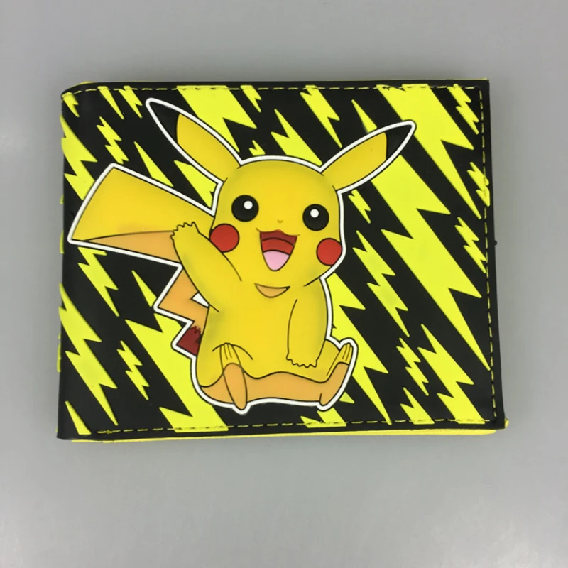 Короткий кошелек с мультяшным принтом Pocket Monster Pokemon Satoshi Pikachu, короткие кошельки, два сложения, кошелек, Детский кошелек, подарок