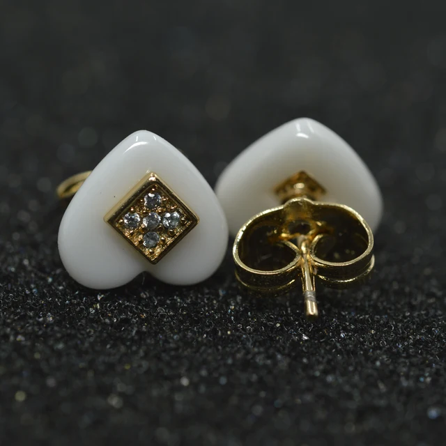 Soul Men S Unique Lovely Heart Earrings Stylish White Ceramic Soul Men S Unique Lovely Heart Earrings Stylish White Ceramic Stud For Women Wedding