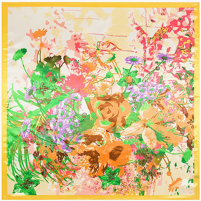 Little Daisy Flowers Scarf Silk Feeling 90cm Scarves Match Apparel font b Accessory b font Woman