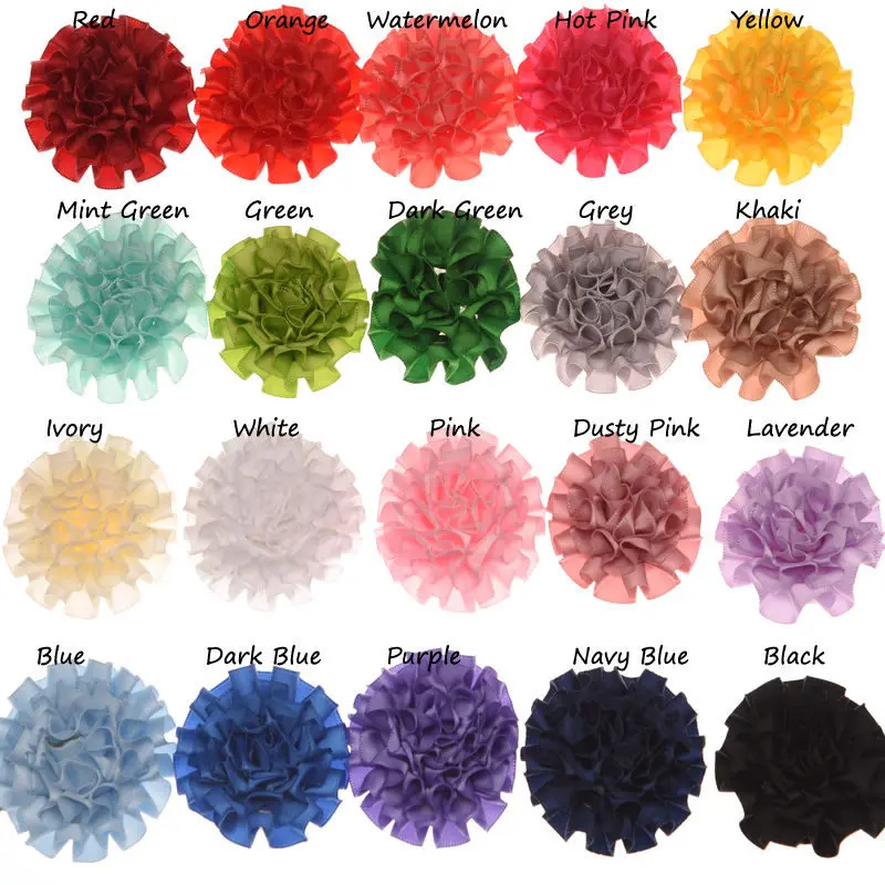 

20pcs Polyester Flower Hair Accessories DIY Accessories Boutique Hair Flower Accessory No Hairclip