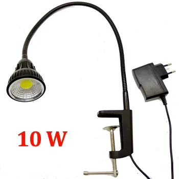 110 V/220 V 10W большой зажим Led Gooseneck настольная лампа