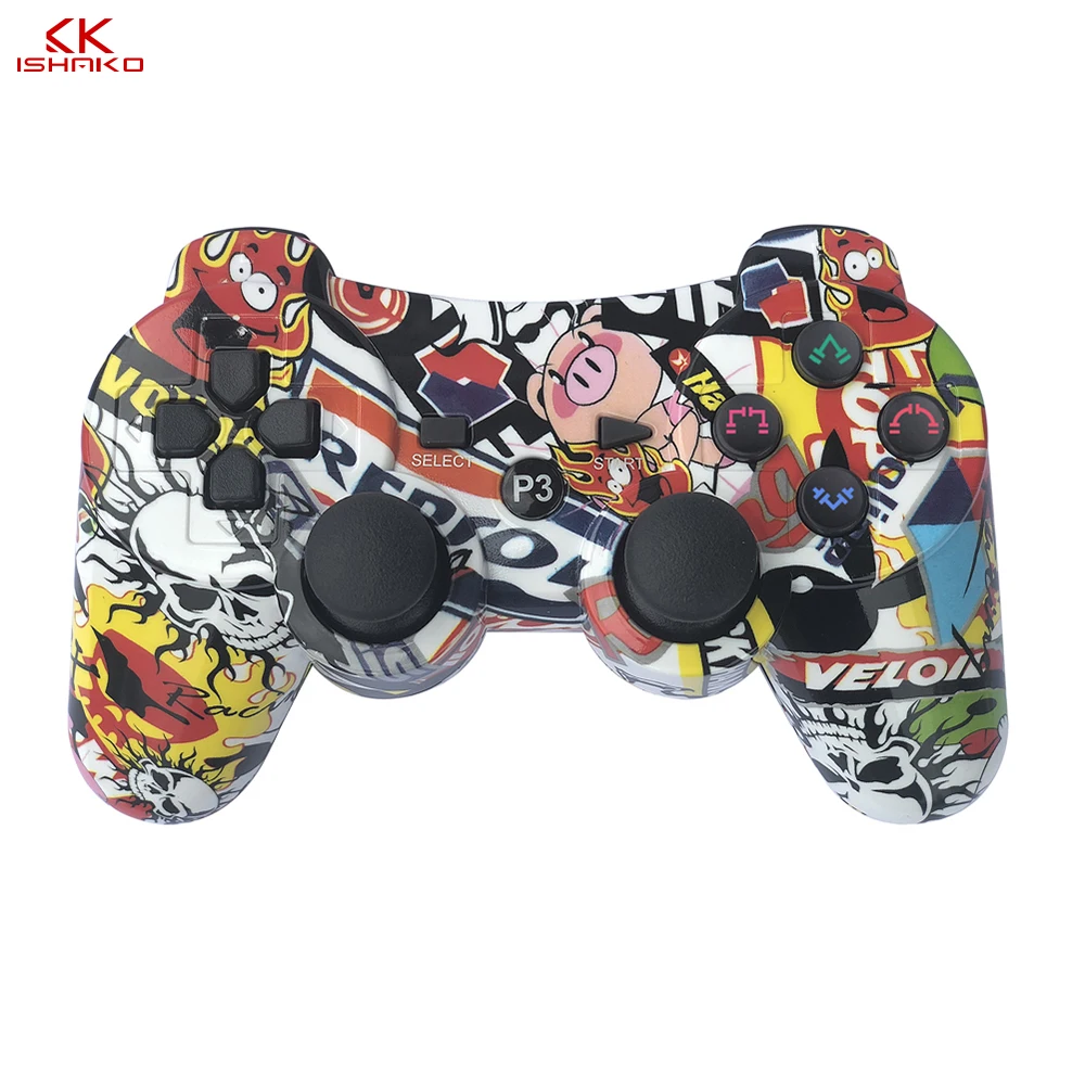 

K ISHAKO for PS3 Controller Wireless Double Shock Gamepad for Playstation 3 Remot Cartoon doodle Hot sell