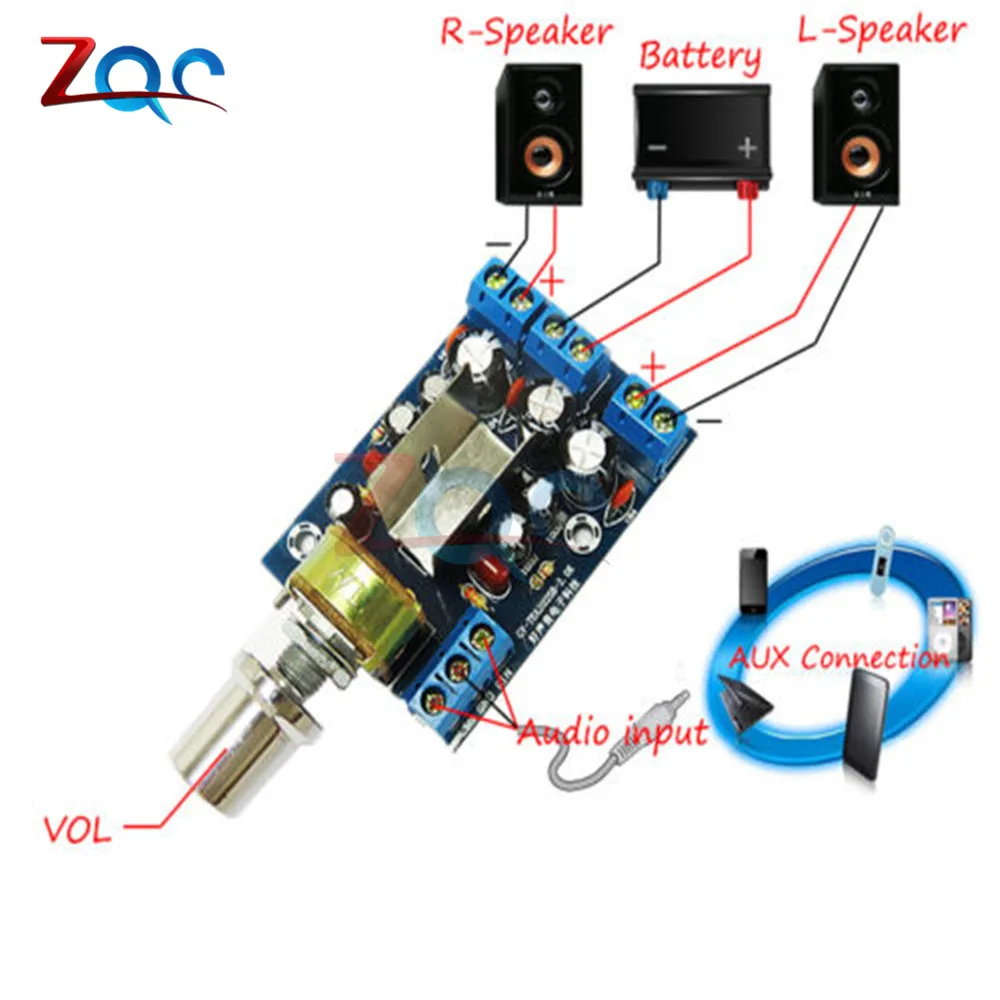 

TEA2025B 2.0 Stereo Dual Channel Mini Audio Amplifier Board For PC Speaker 3W+3W 5V 9V 12V CAR