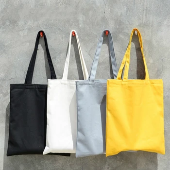 

Fashion Classic Basic Solid Color Women Canvas Bags Shoulder Bags 2019 New Arrival Female Casual Soft Zipper Canvas Handbags