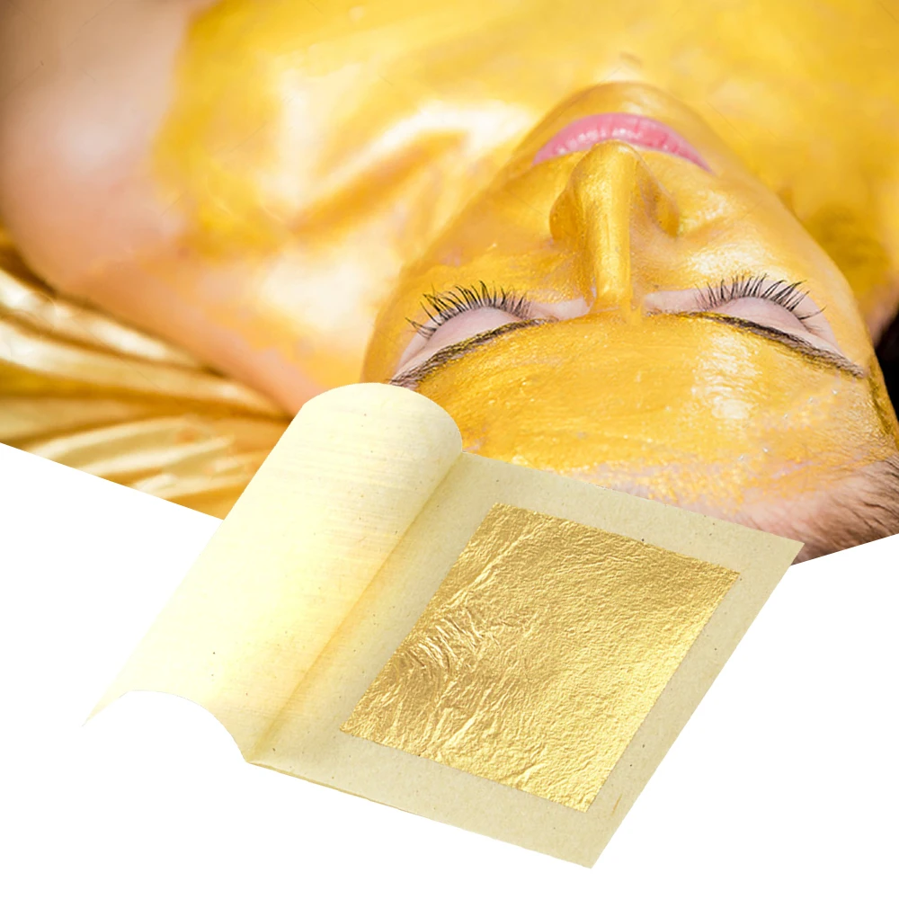 10pcs DIY Gold Mask 24k Edible Gold Leaf Foil Beauty Anti Aging Wrinkle Removal Facial Skin Care Tools for Organic Serum Cream (3)