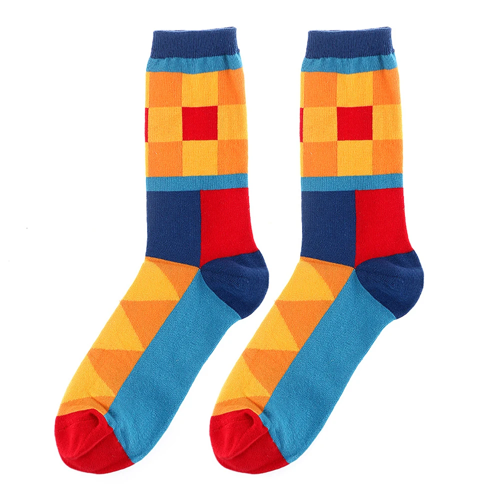 1Pair Fashion Unisex Women Men Casual Sweat Absorption Soft Breathable Cotton Socks Design Multi