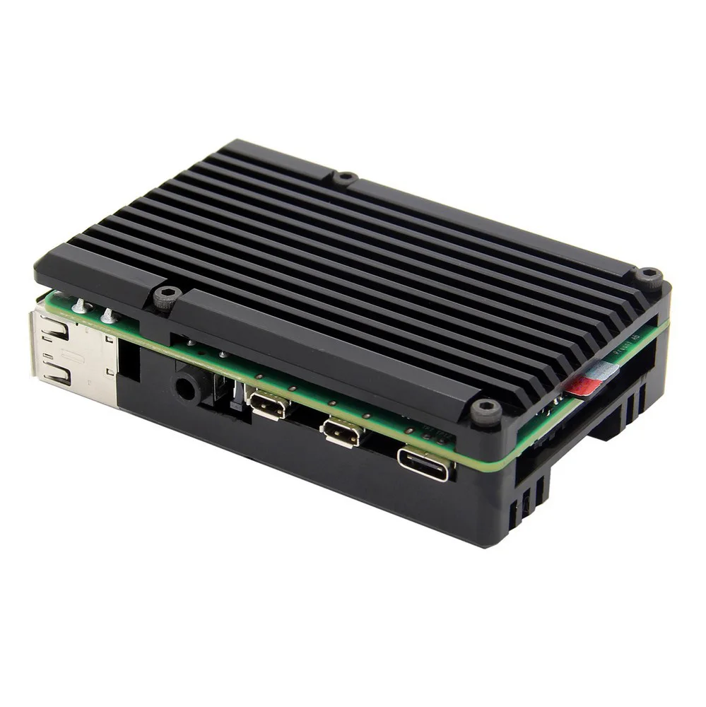 Tanie Raspberry Pi 4 Model B pancerna obudowa, chłodzenie pasywne powłoka ochronna ze stopu aluminium metalowa obudowa do Raspberry Pi 4 Model B