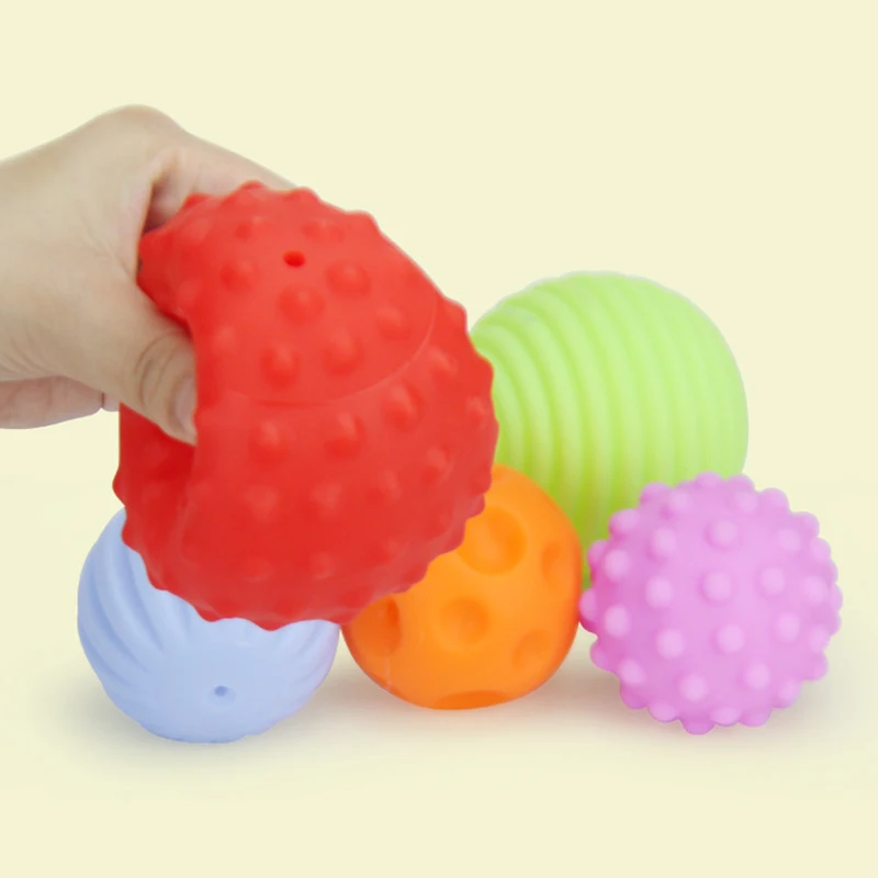 

6pcs Squishy Soft Ball 6 month Baby Sensory Toy Squish Rustle Music Bell Textured Multi Ball Infant Tactile Senses Activity Toy