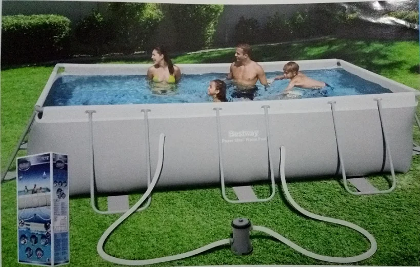 282x196x84 см Bestway 56629 мощная стальная прямоугольная рама бассейн с фильтром на открытом воздухе над земной рамой бассейн для всей семьи