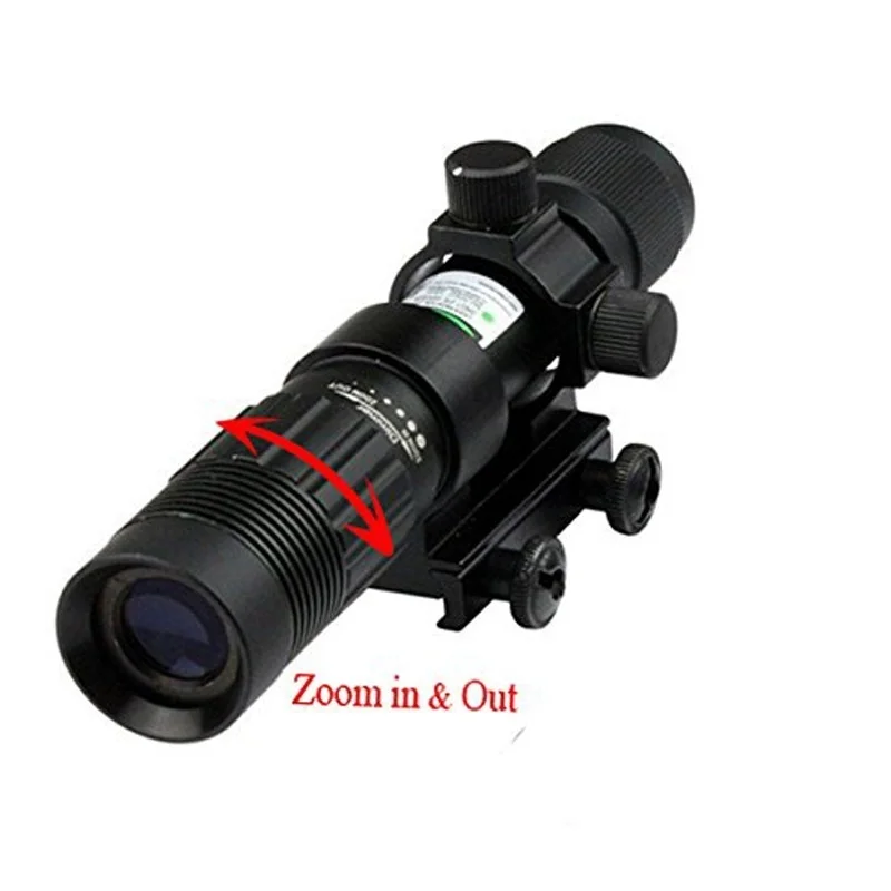 Тактика Регулируемый зеленый лазерный прицел обозначение/осветитель/фонарик для 20 мм Вивер Пикатинни Крепление