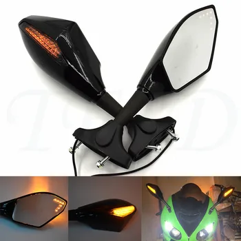 

Motorcycle LED turn signal indicator rear view mirror side view mirror Retroviseur Clignotants Moto For Kawasaki ZX10R ZX12R